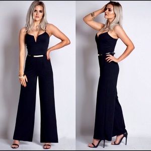 💥HOST PICK💥Adeline Black Belted Jumpsuit